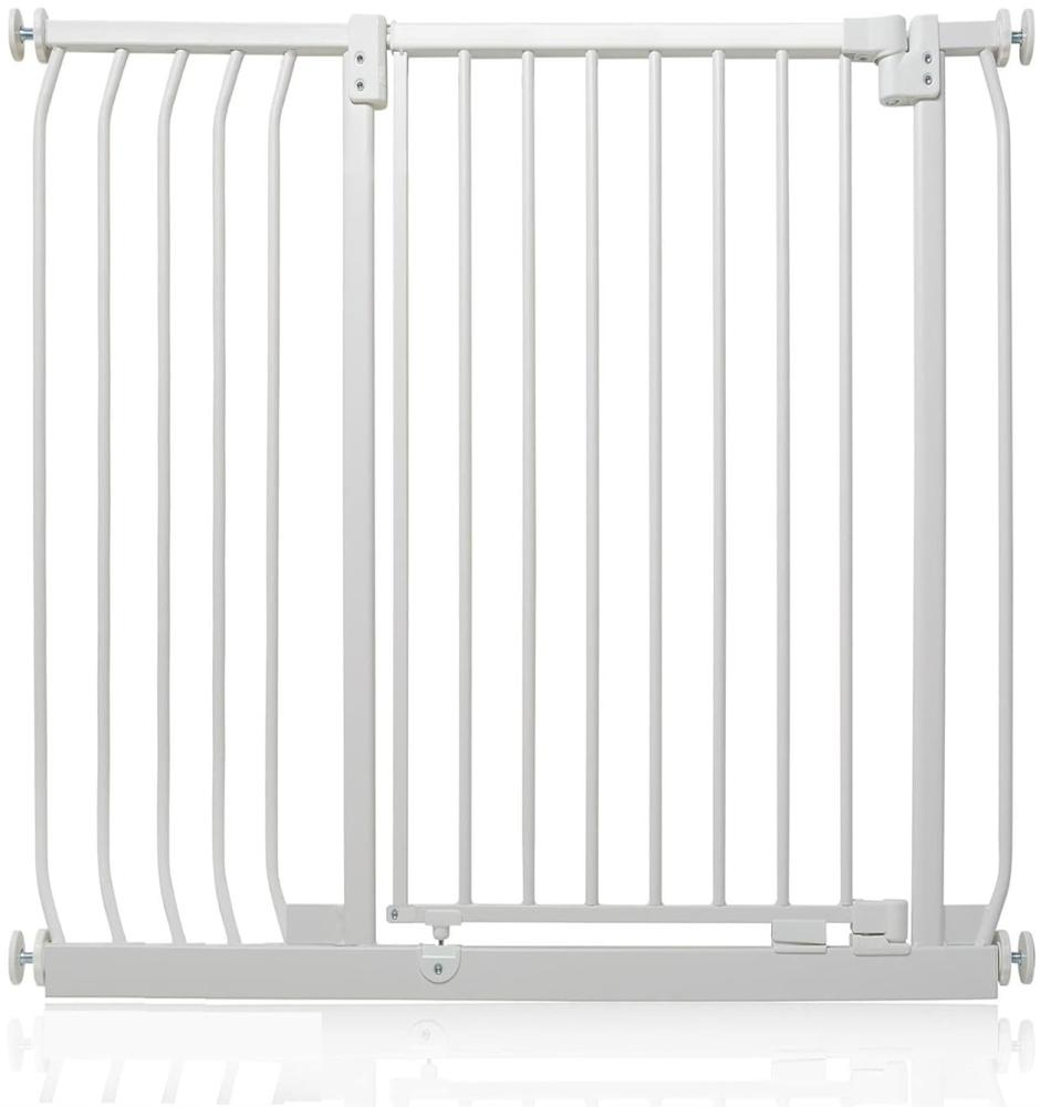 Safetots Extra Tall Elite Sicherheitsschutzgitter, 98cm - 107cm, Matt Weiß, Extra hohe 96.8cm Höhe, Treppenschutzgitter mit Druckmontage, Sicherheitsbarriere, Einfache Installation Bild 1