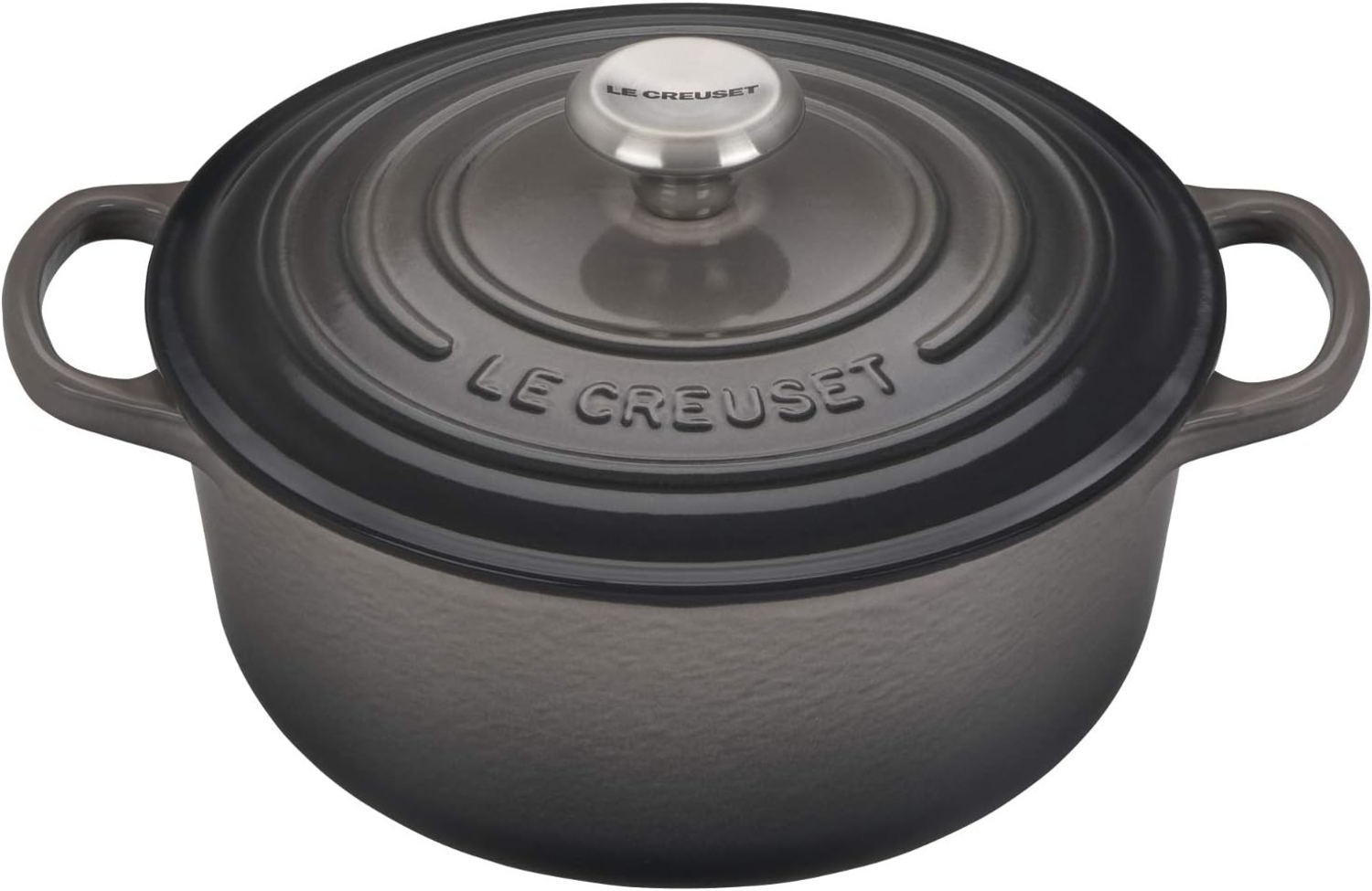 Le Creuset Signature Gusseisen-Bräter mit Deckel, Für alle Herdarten und Induktion geeignet, Rund, Flint, 20,0 cm, 2.4 Bild 1