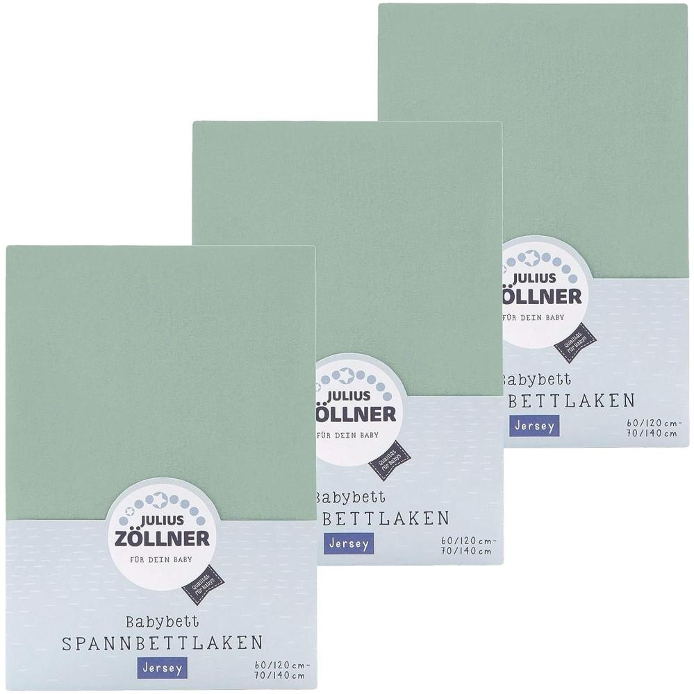 Julius Zöllner Spannbetttuch Jersey 70x140 / 60x120 Salbei 3er Pack Bild 1