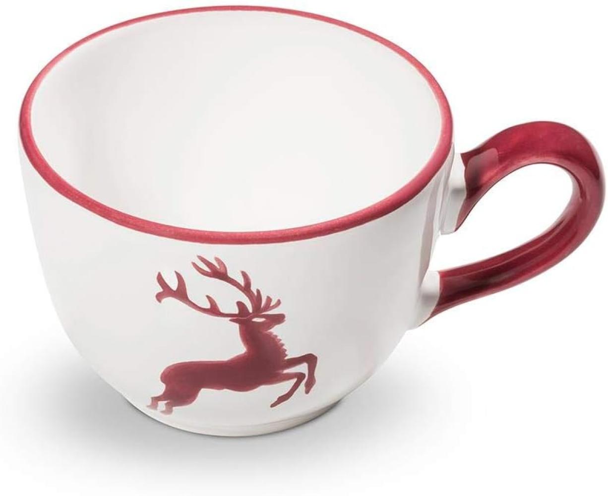 Bordeauxrot Hirsch, Kaffeetasse Cup (0,19L) - Gmundner Keramik Kaffeetasse - Mikrowelle geeignet, Spülmaschinenfest Bild 1