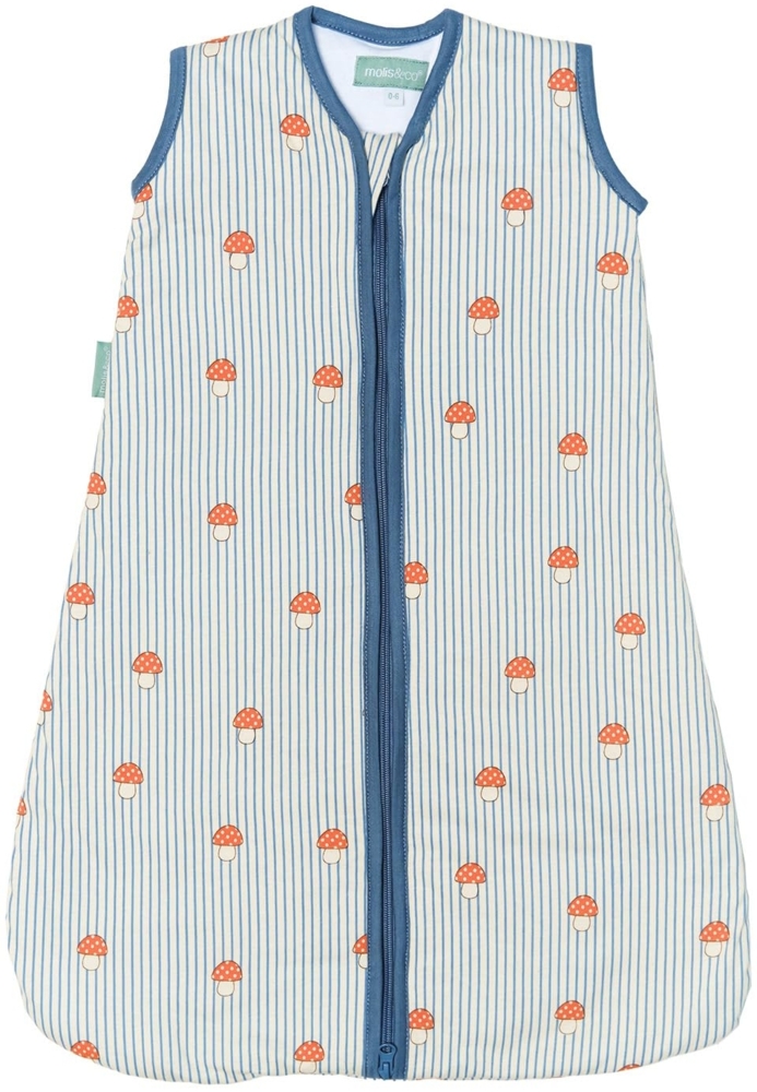 molis&co - Baby Schlafsack ärmellos - Ideal für Frühling und Herbst - Babyschlafsack 1 tog ohne Ärmel - Leicht gepolstert - 100% Baumwolle (Oeko-TEX 100), Premium Qualität - Mushrooms (95 cm) Bild 1