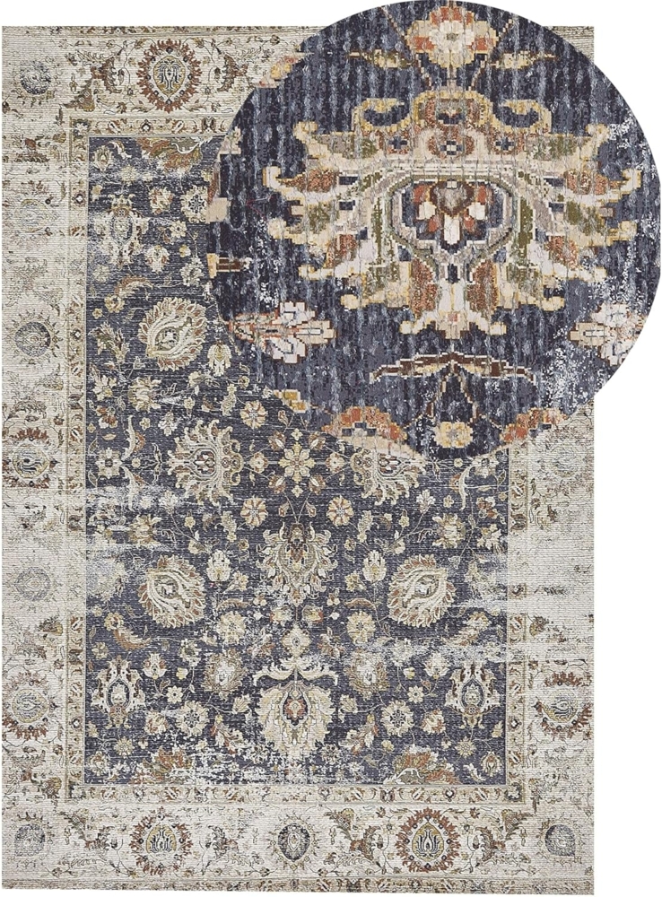 Teppich mehrfarbig orientalisches Muster 140x200 cm Kurzflor PELITLI Bild 1