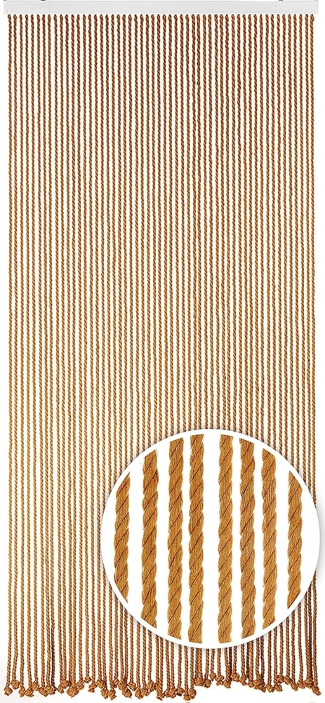Kobolo Türvorhang Seilvorhang LIGHT BROWN 54 Stränge 90x200 cm, Ösen (1 St), transparent Bild 1