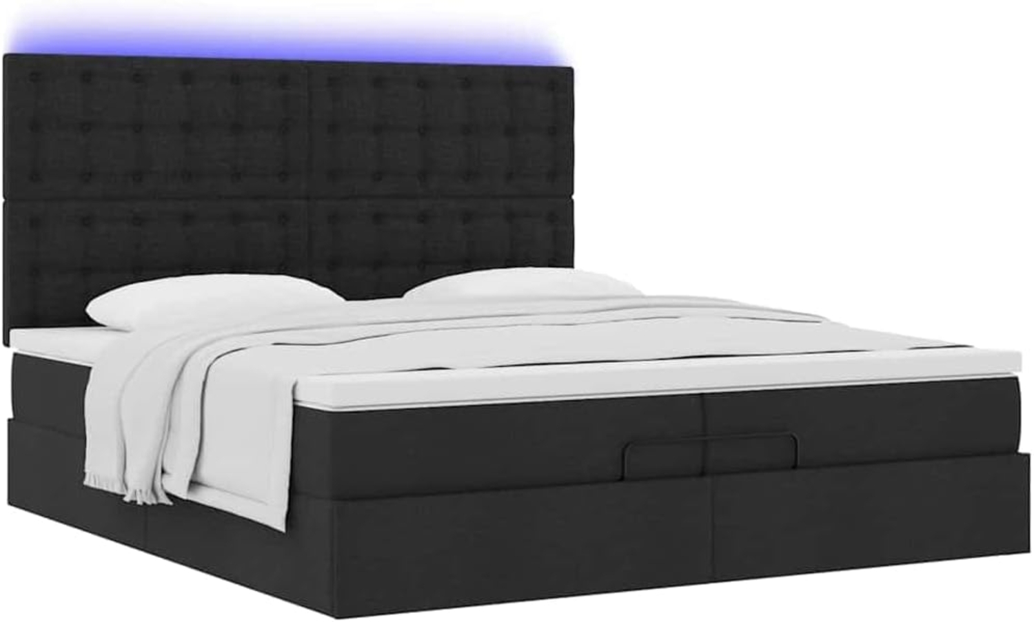 Ottoman-Bett mit Matratzen Schwarz 200x200 cm Stoff 3314199 Bild 1