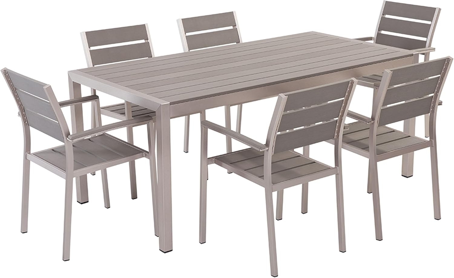 Gartentisch Set VERNIO 180x90x76 cm Grau Bild 1