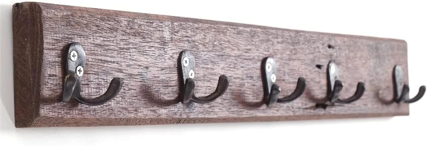 Garderobenleiste Cesta 60 Massivholz, 10 Haken braun Bild 1