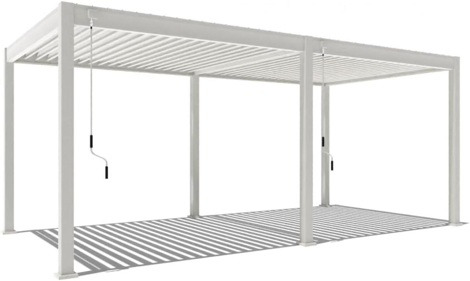 Weide Deluxe | Voll-Alu Pavillon | 3 x 6 M | Lamellendach weiß | Pergola freistehend Bild 1