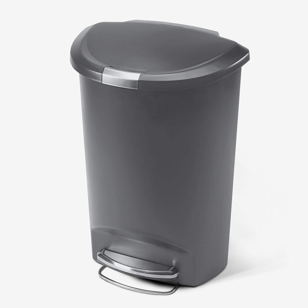 Simplehuman CW1357 halbrunder Treteimer 50 L, Plastik, Schwarz, 35. 6 x 48 x cm, 1 Einheiten Bild 1