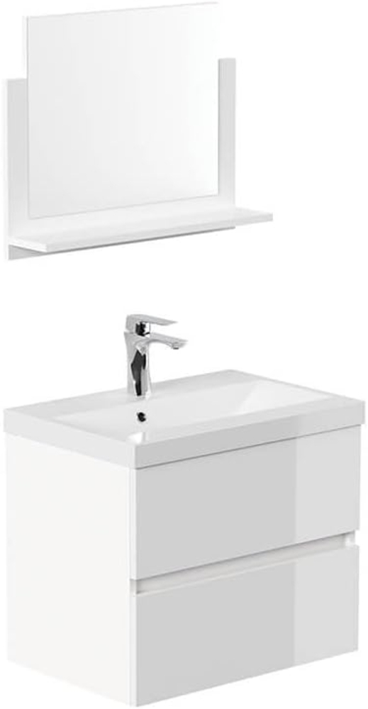 HOME DELUXE Badmöbel Komplettset WANGEROOGE DELUXE M - Weiß Made in Germany Bild 1