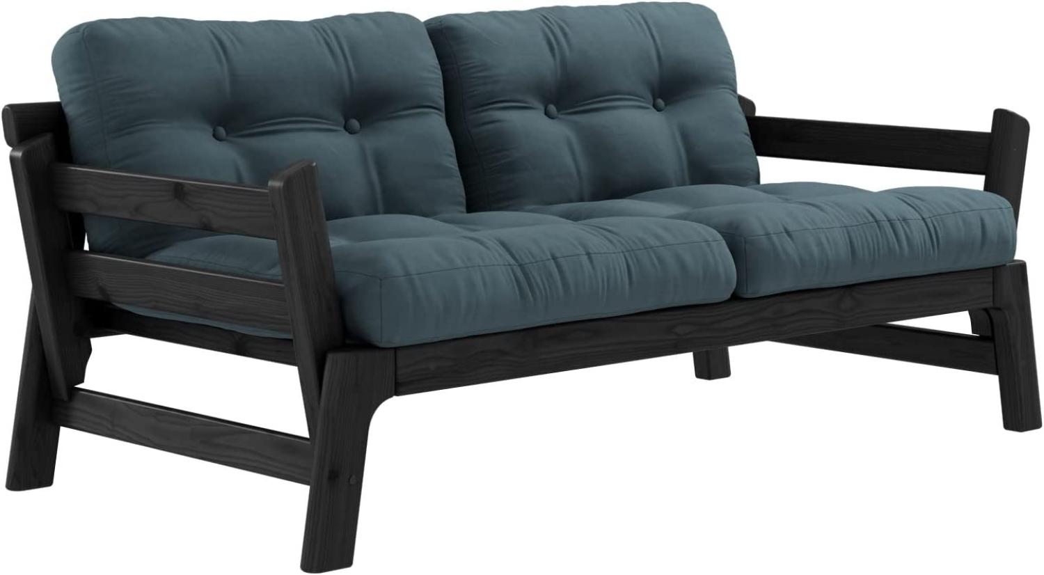 KARUP DESIGN STEP Futonsofa Gestell Schwarz Matratze Petrol Blau Bild 1