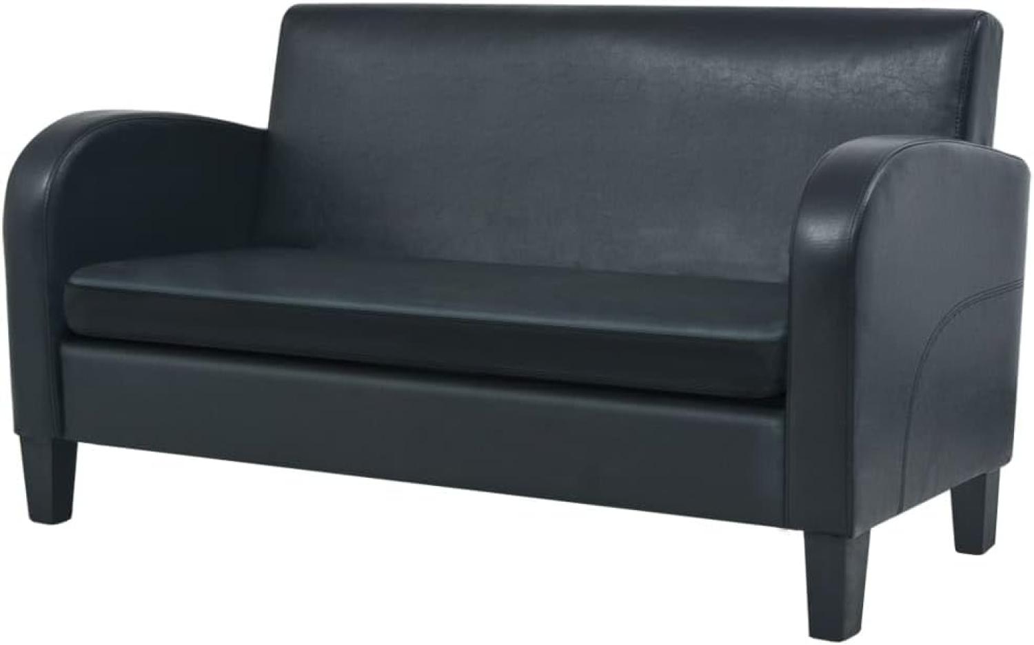 vidaXL 2-Sitzer-Sofa Kunstleder Schwarz [245587] Bild 1