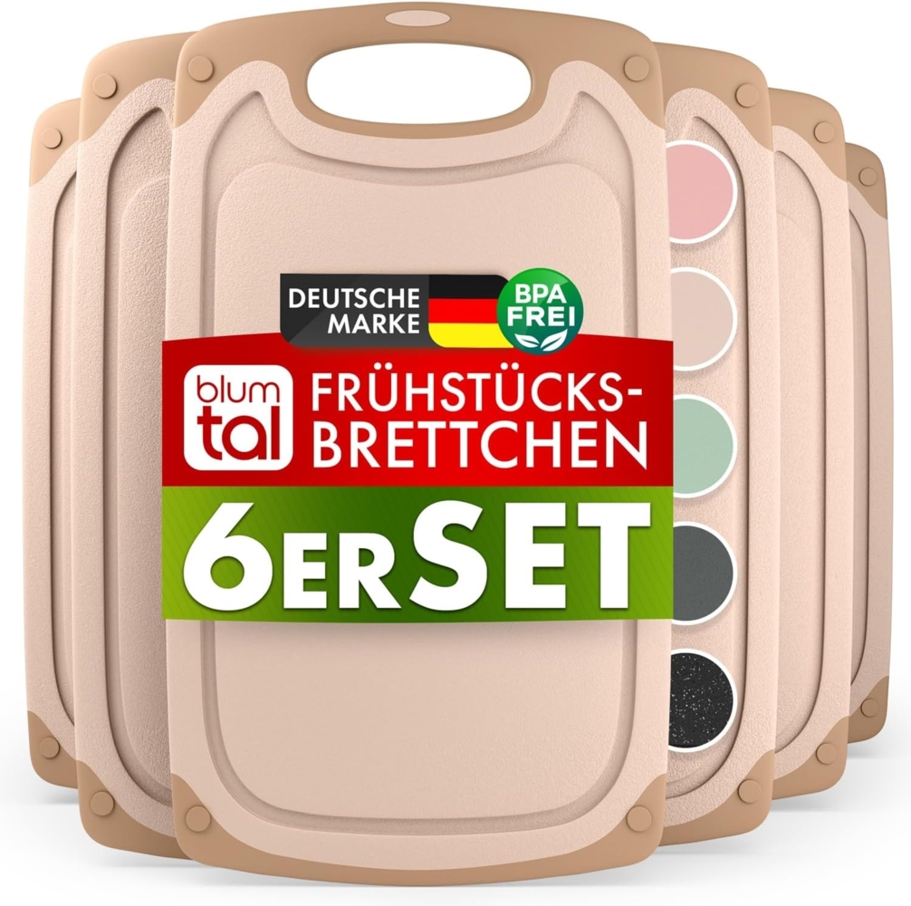 Blumtal Frühstücksbrett Blumtal Frühstücksbrettchen Kunststoff 25x15 im Set spülmaschinenfest, (6-St) Bild 1