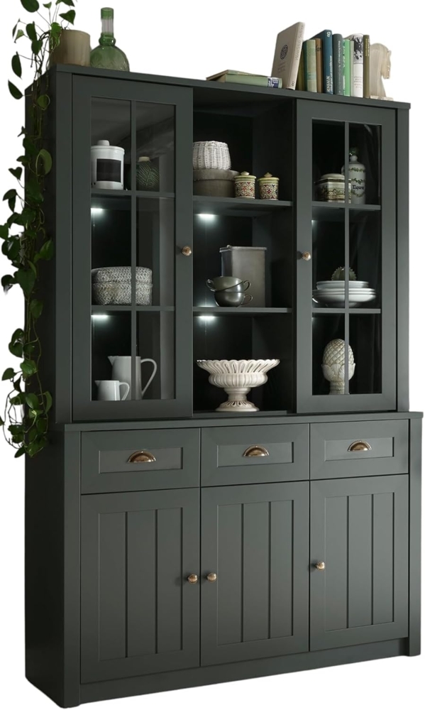 Buffetschrank Forres in grün Landhaus 130 x 196 cm Bild 1