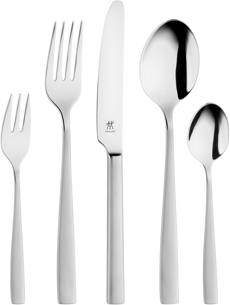 Zwilling Roseland Besteck Set, 30-teilig, Für 6 Personen, 18/10 Edelstahl/Hochwertiger Klingenstahl, Mattiert, Silber [plastikfreie Verpackung], plastic free, TLG Bild 1