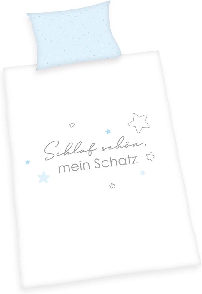 Baby Best Babybettwäsche Kleiner Schatz, Renforcé (Bio-Baumwolle), mit liebevollem Motiv und Schriftzug Bild 1