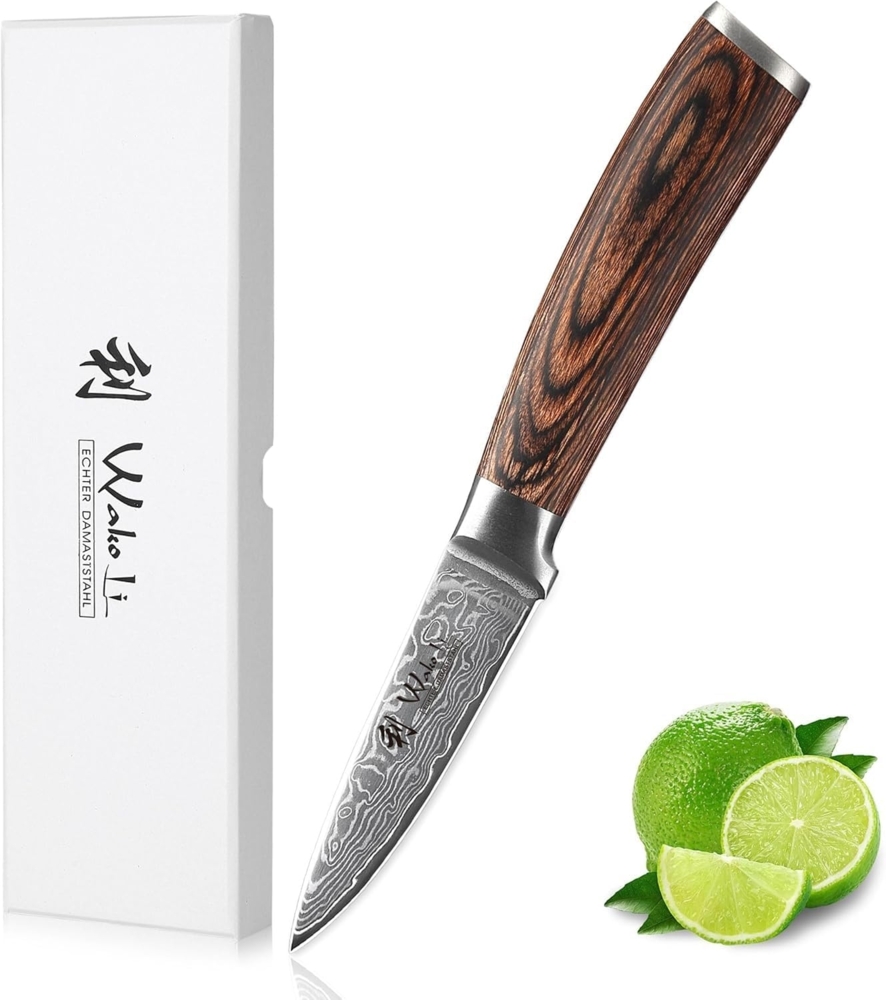 Wakoli Obstmesser EDIB Sakura Damast Officemesser Küchenmesser 8 cm Klinge, aus 67 Lagen Damaststahl, VG-10 Kern Bild 1