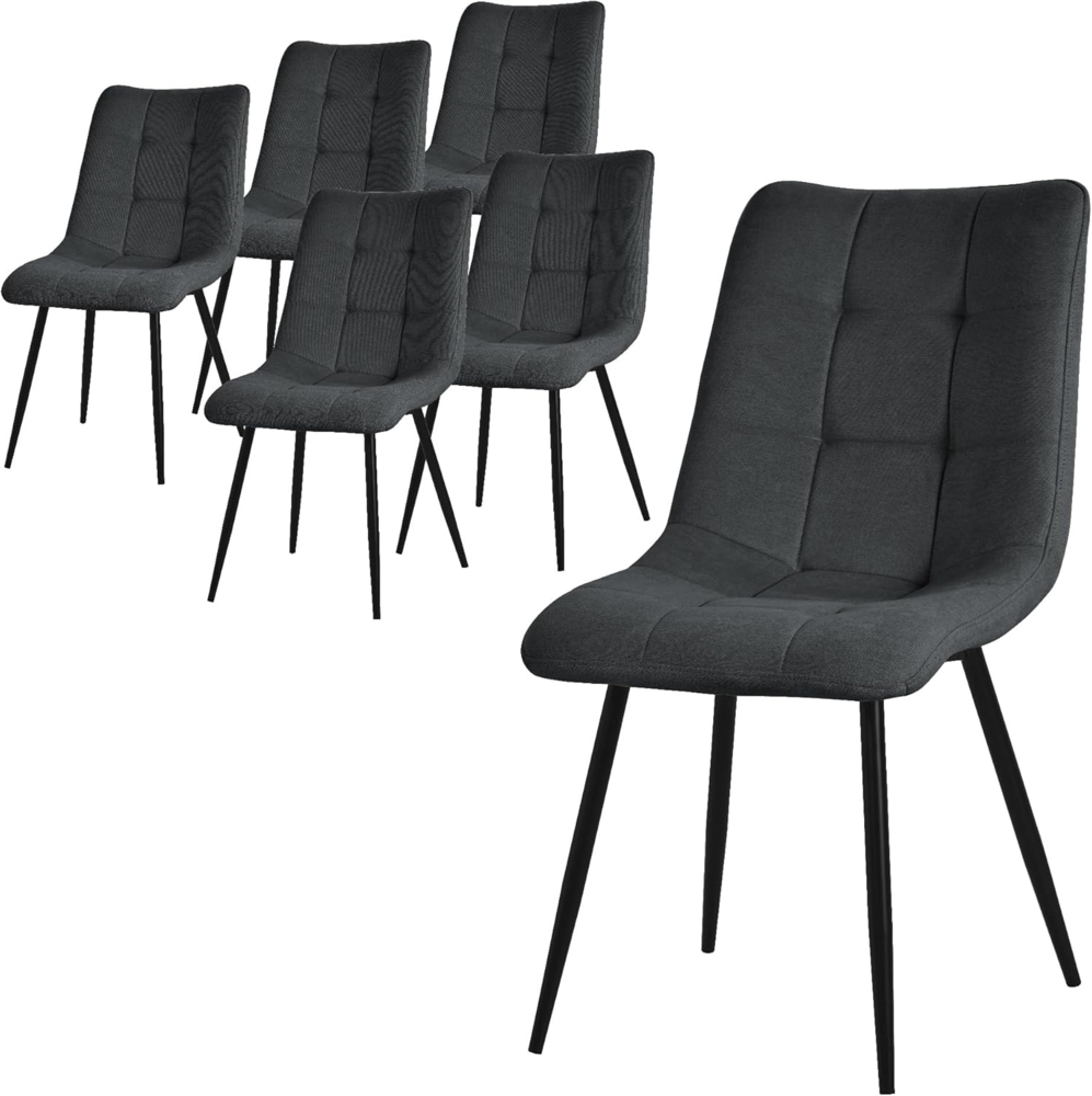 ML-DESIGN Stuhl Esszimmerstühle mit Rückenlehne moderne Design Lounge Küchenstühle (6 St), Polsterstuhl Esstischstühle 6er Set Küchenstuhl Polyester bis 120kg Bild 1