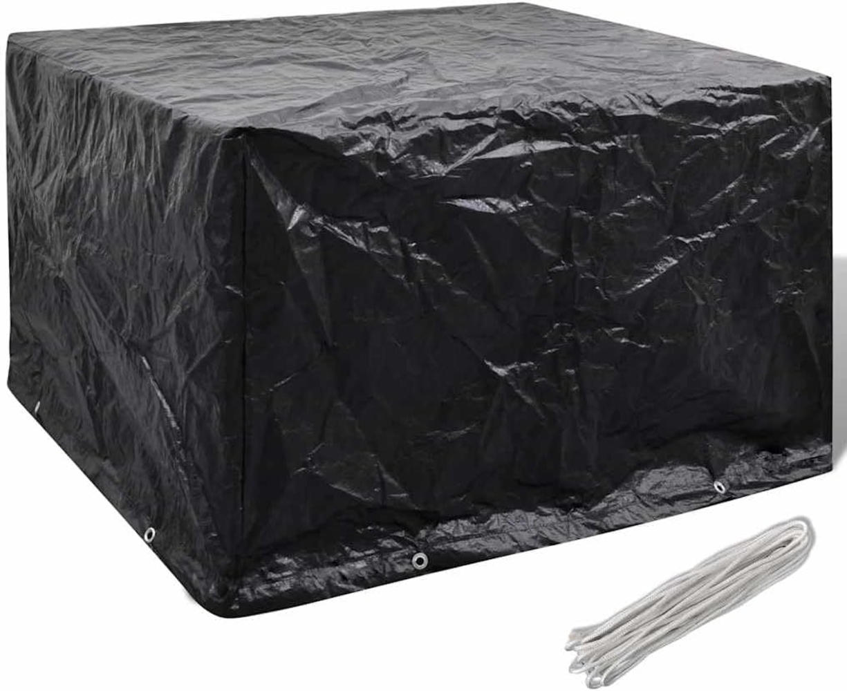 vidaXL Gartenmöbel-Abdeckung mit 8 Ösen, Polyethylen schwarz, 135 x 135 x 90 cm Bild 1