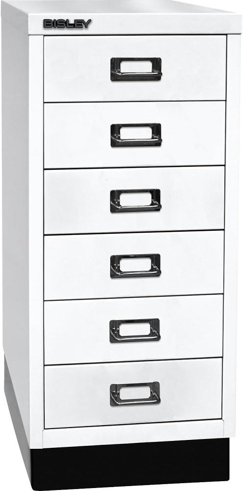 Bisley MultiDrawer™, 29er Serie mit Sockel, DIN A4, 6 Schubladen, Farbe verkehrsweiß Bild 1