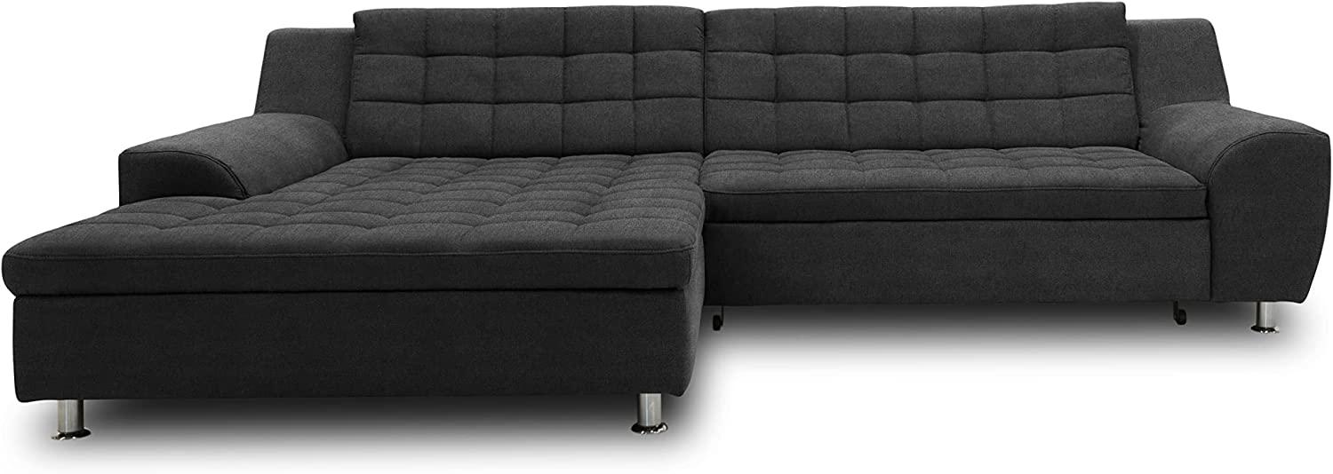 DOMO Collection Merida Ecksofa, Sofa mit Schlaffunktion in L-Form, Eckcouch, Polstergarnitur in dunkelgrau Bild 1