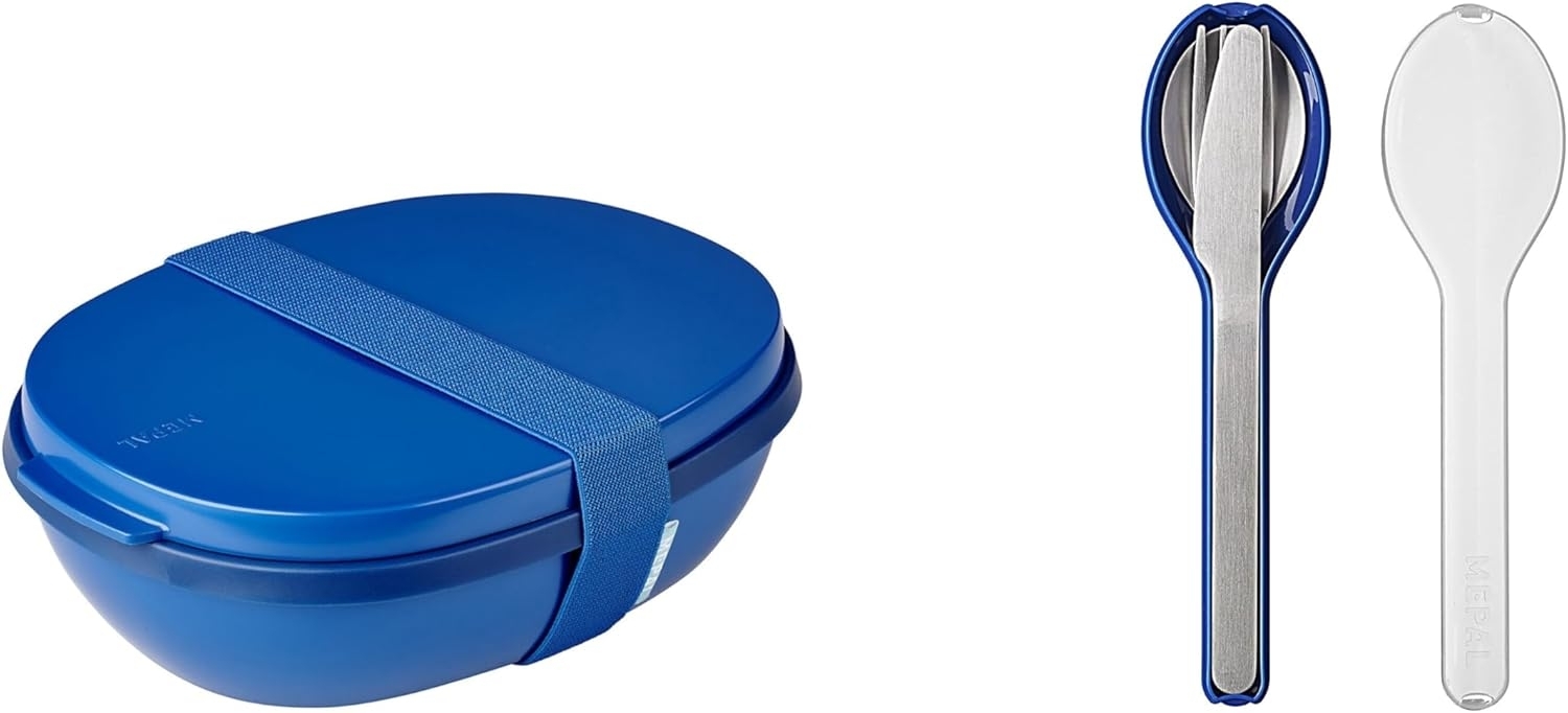 Mepal ELLIPSE Lunchbox Duo mit Besteck Vivid Blue - A Bild 1
