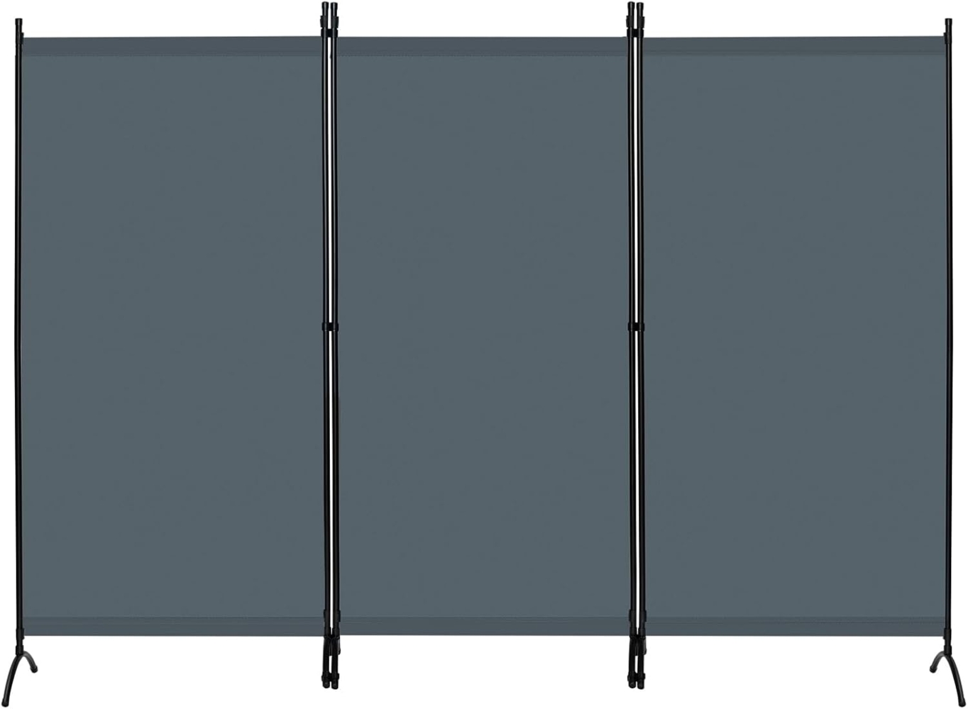 WOLTU Paravent Raumteiler freistehend 3-teilig 255x182 cm, Trennwand klappbar, Stellwand Sichtschutzwand innen Outdoor, Sichtschutz Balkon Terrasse, Dunkelgrau Bild 1