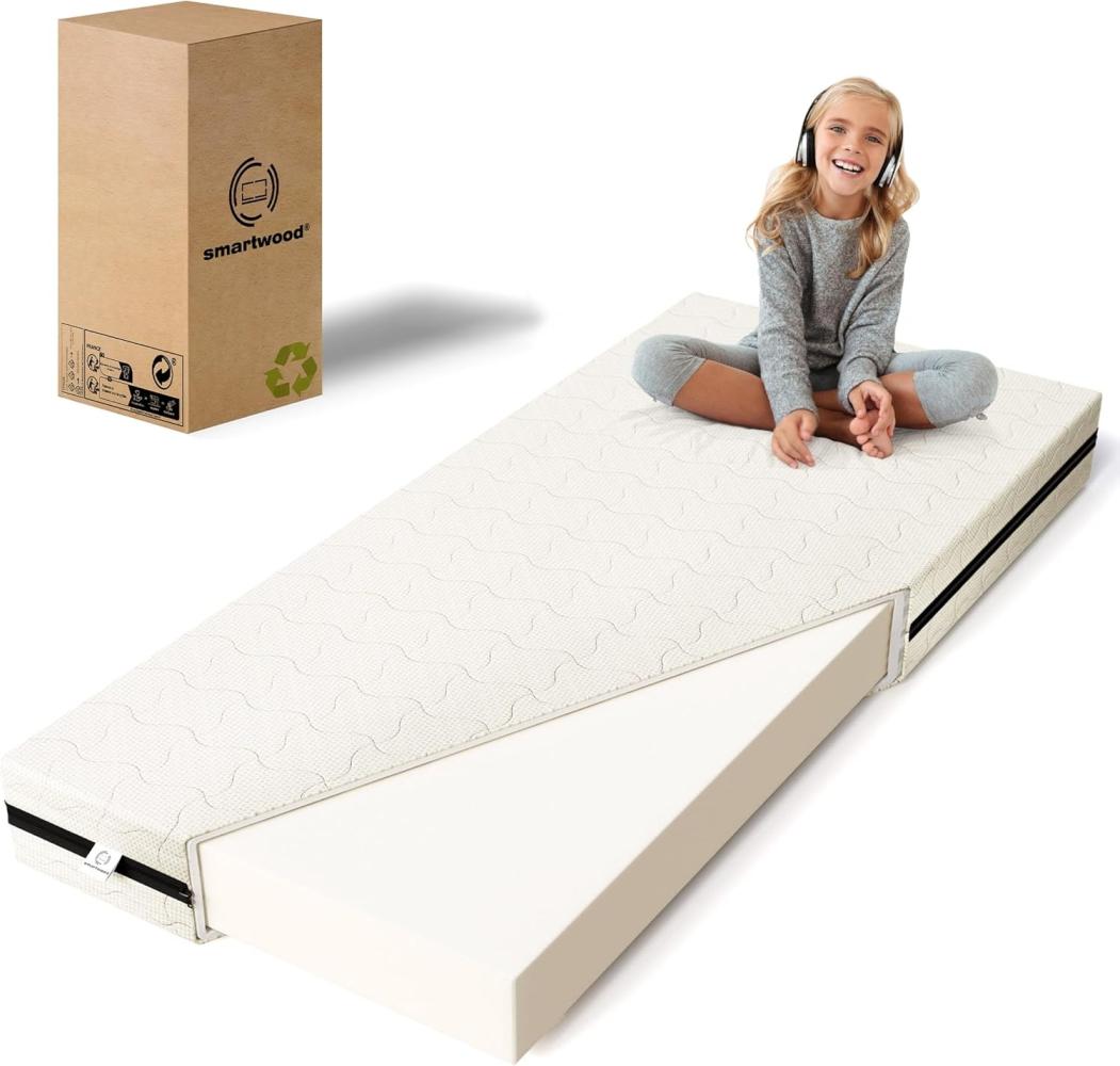 smartwood® Kindermatratze Smart Comfort für Kinderbett 80x160 - Matratzendicke 12cm - für Kinder - mit Schaumkern H2 und waschbarer Anti-Allergie-Bezug Oeko Tex 100 Zertifiziert Bild 1