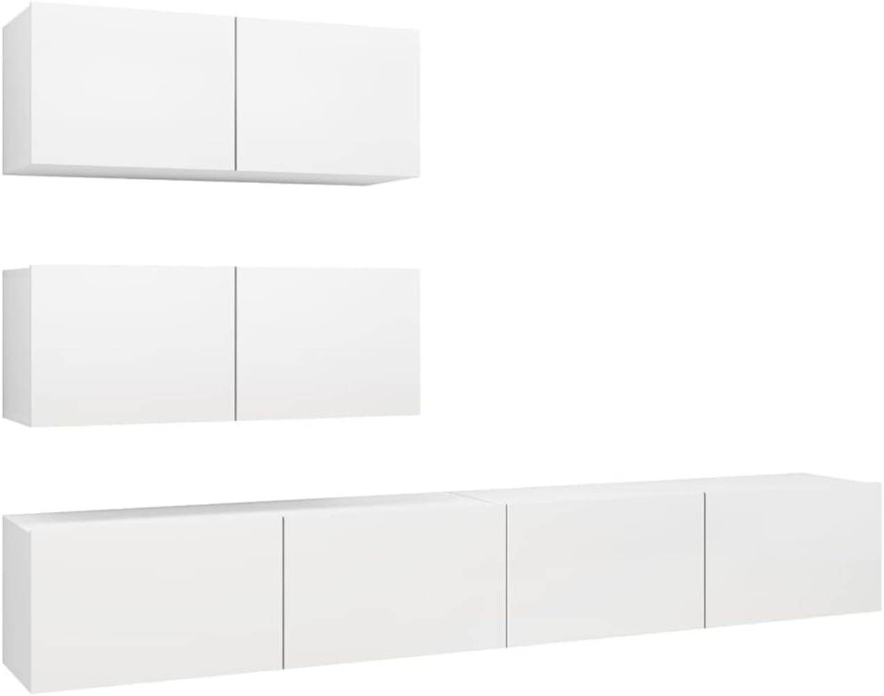 vidaXL 4-tlg. TV-Schrank-Set Weiß Spanplatte [3078711] Bild 1