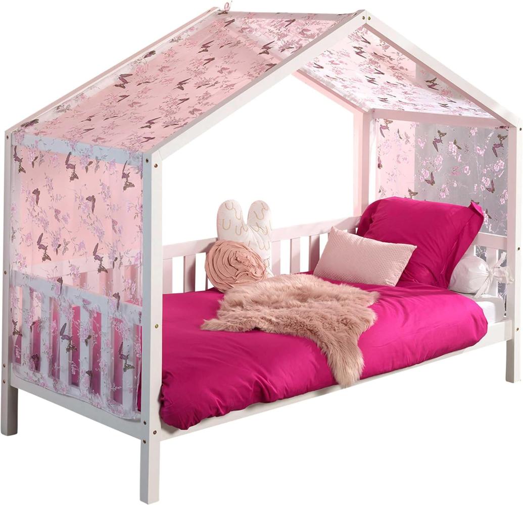 Vipack 'Dallas 1' Hausbett 90x200 cm, weiß, mit Textilhimmel Bild 1