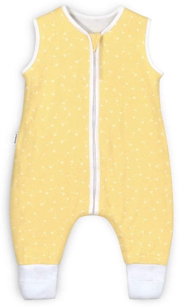 Ehrenkind® Baby Sommerschlafsack mit Füßen 1.0 TOG aus weicher OEKO-TEX zertifizierter Bio-Baumwolle | Sommer Schlafsack | Baby Schlafsack Gr. 100 Vanille-Weiß Pusteblume | 1 Tog Bild 1