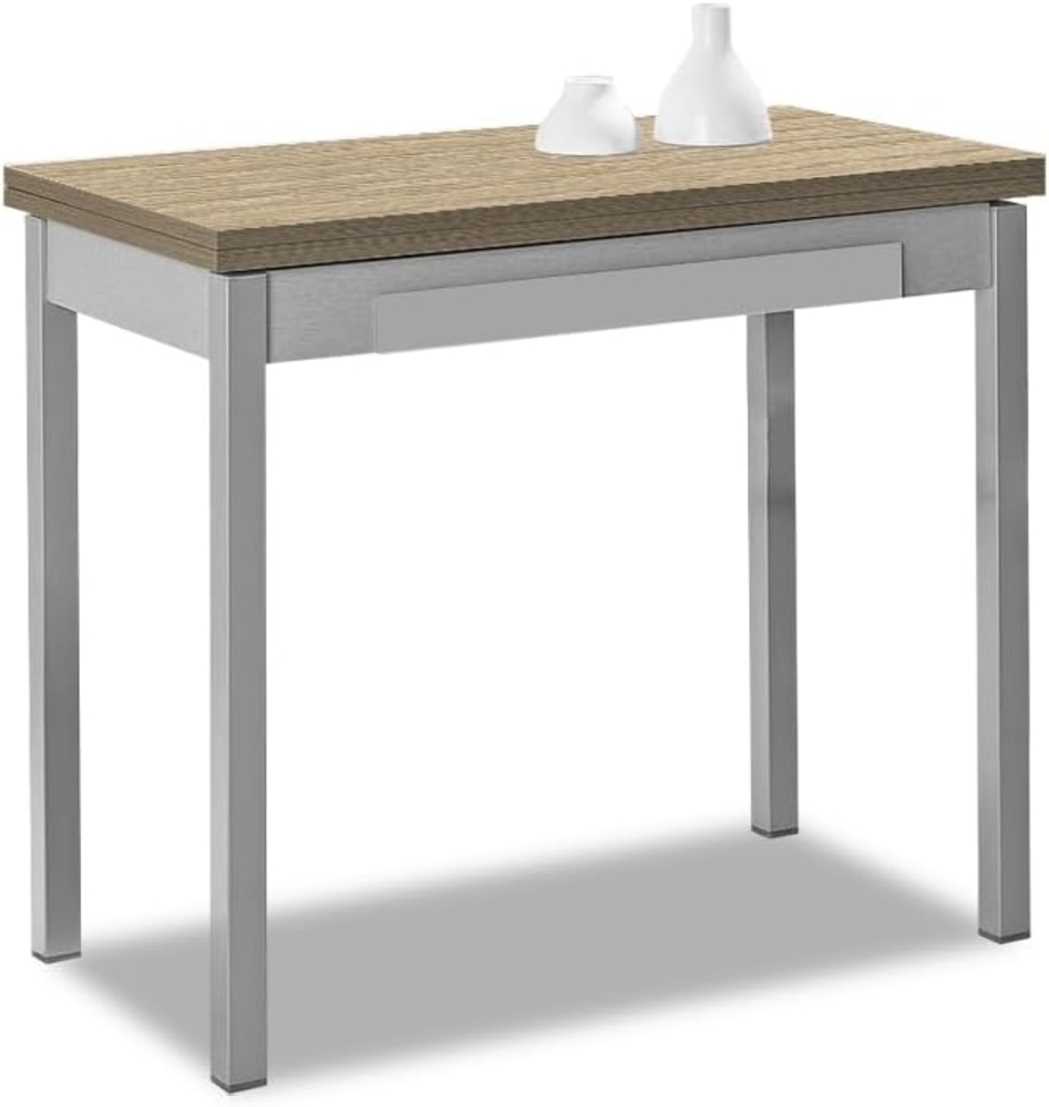 ASTIMESA Buchart: Küchentisch, Metall, Eiche, Raw, 90x50 cm Bild 1