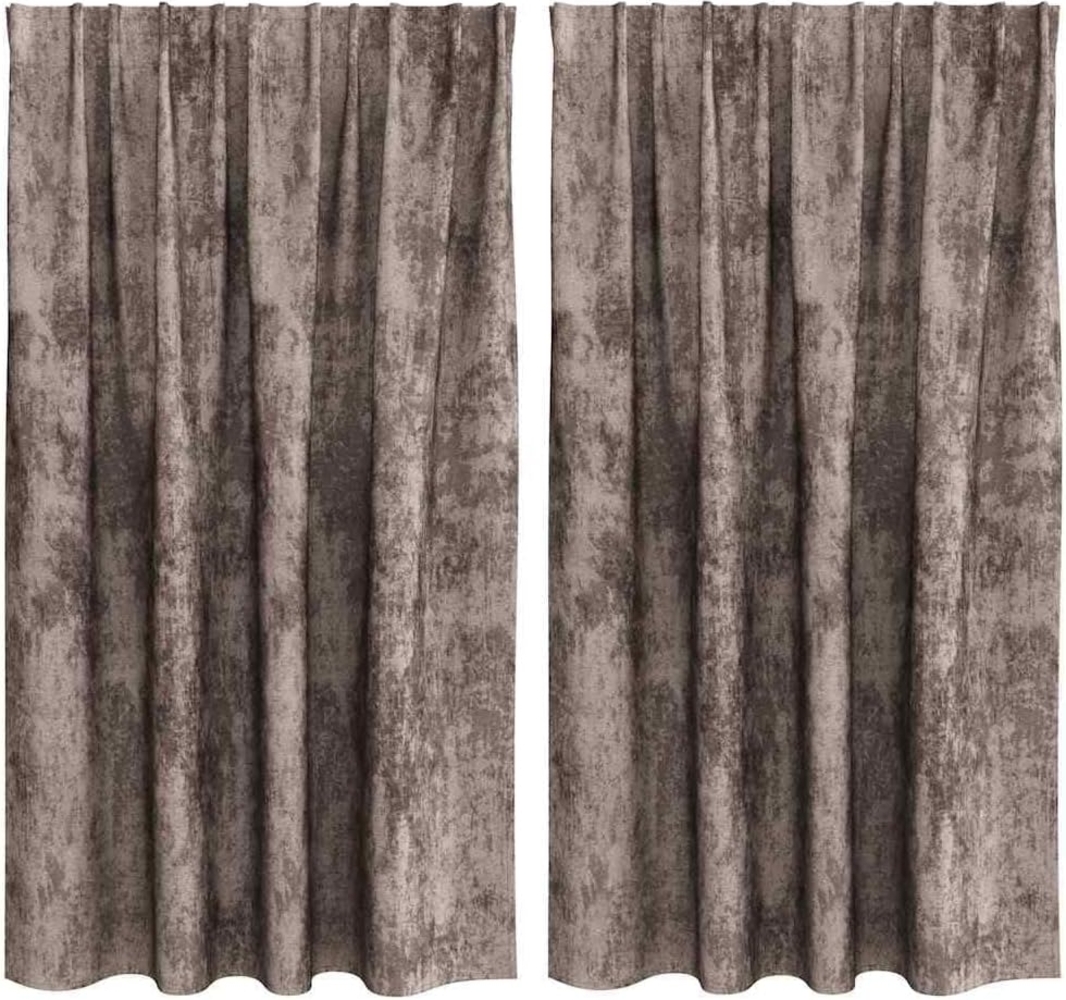 vidaXL Vorhang mit Vorhängen 2 pcs Cappuccino 140 x 140 cm Samt 4107703 Bild 1