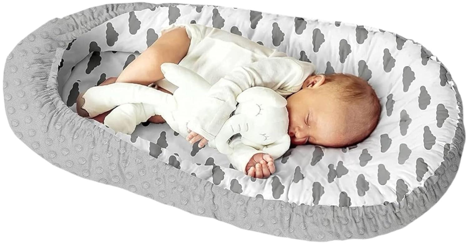 KOSPU Babynest grau/weiß Wolke 70x80cm Bild 1