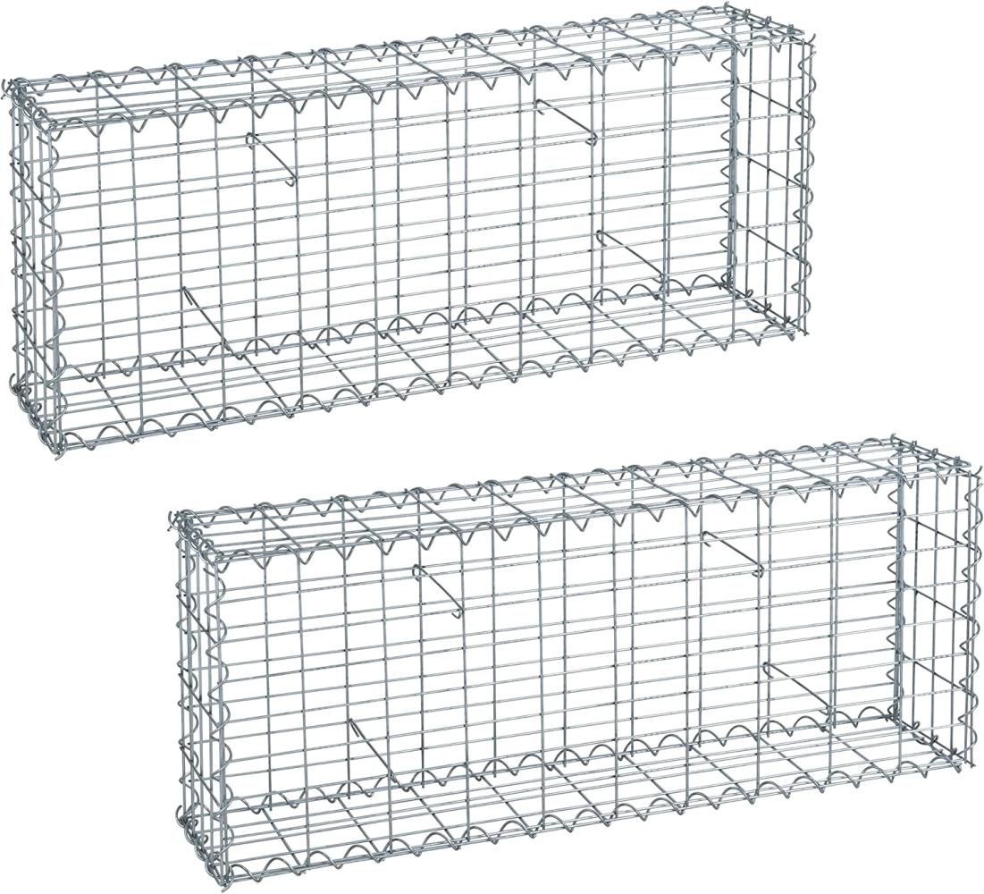 Gabione Steingabionen Steinkorb Gabionen Wand Drahtkorb Mauer 100x40x20 cm 2x Bild 1