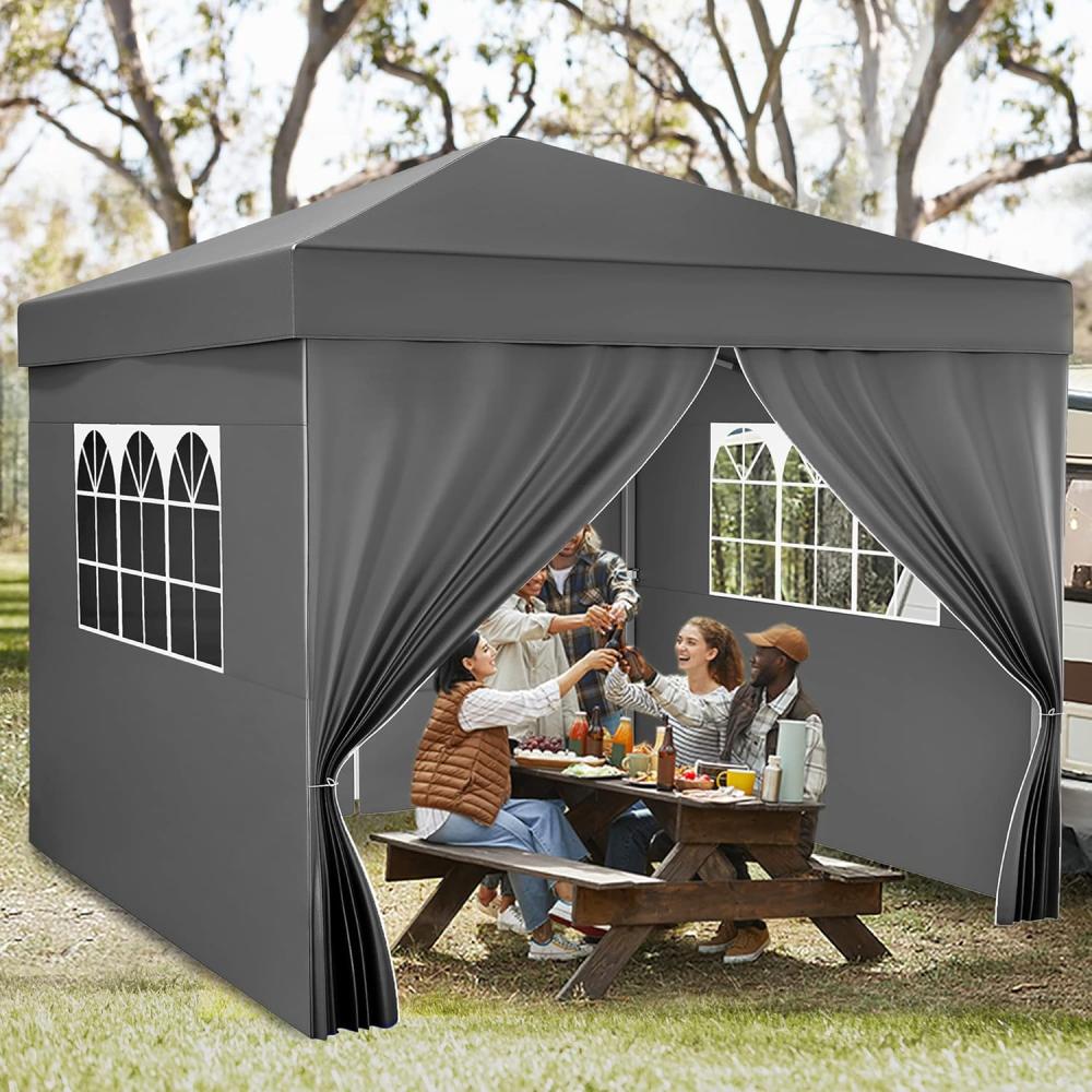 YITAHOME 3X3M Outdoor Pop Up-Pavillon mit Seite Faltpavillon, Wasserdichter Faltbarer Gartenpavillon Für Alle Jahreszeiten Camping Pavillon Anti-uv Mit Kostenlosen Höhenverstellbaren Für Party Märkte Bild 1