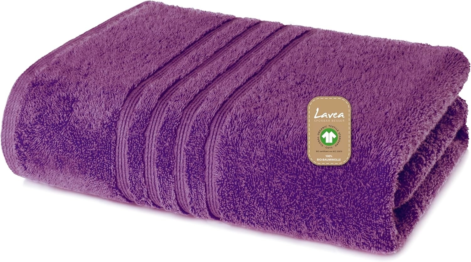 Lavea Badetuch Bali Duschtuch 100x150 cm Duschtuch 70x140 cm, Weiches Bio-Baumwollfrottee (1-St), pflegeleicht, GOTS-zertifiziert, extra saugstark mit 500g/m² Bild 1