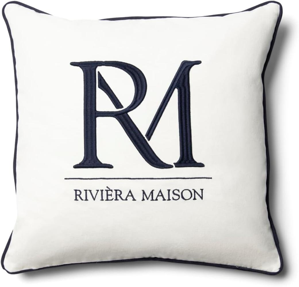 Riviera Maison Kissenhülle RM Monogram Pillow Cover Weiß (50x50 cm) 557580 Bild 1