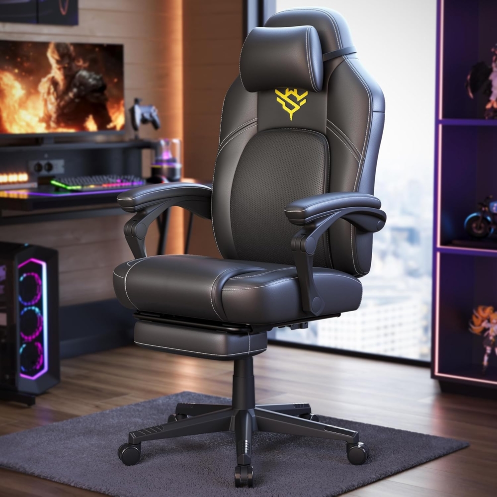 SONGMICS HOME Bürostuhl Gaming-Stuhl, Computerstuhl mit Fußstütze Bild 1