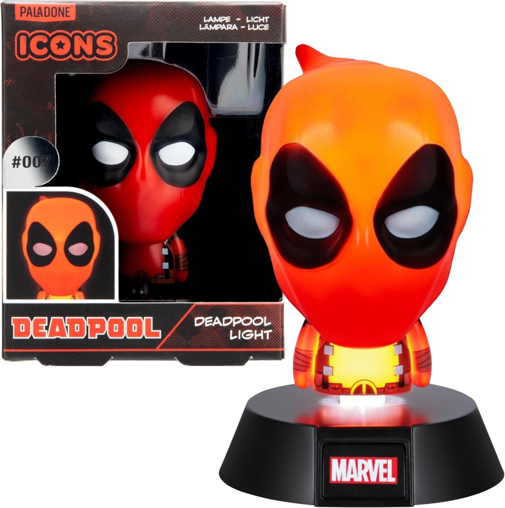 Deadpool Offiziell lizenziertes Disney Marvel 3D-Icon-Licht für Büro, Gaming-Raum, Schlafzimmer, Marvel-Fan-Geschenk-Dekor & Zubehör-Nachtlicht Bild 1