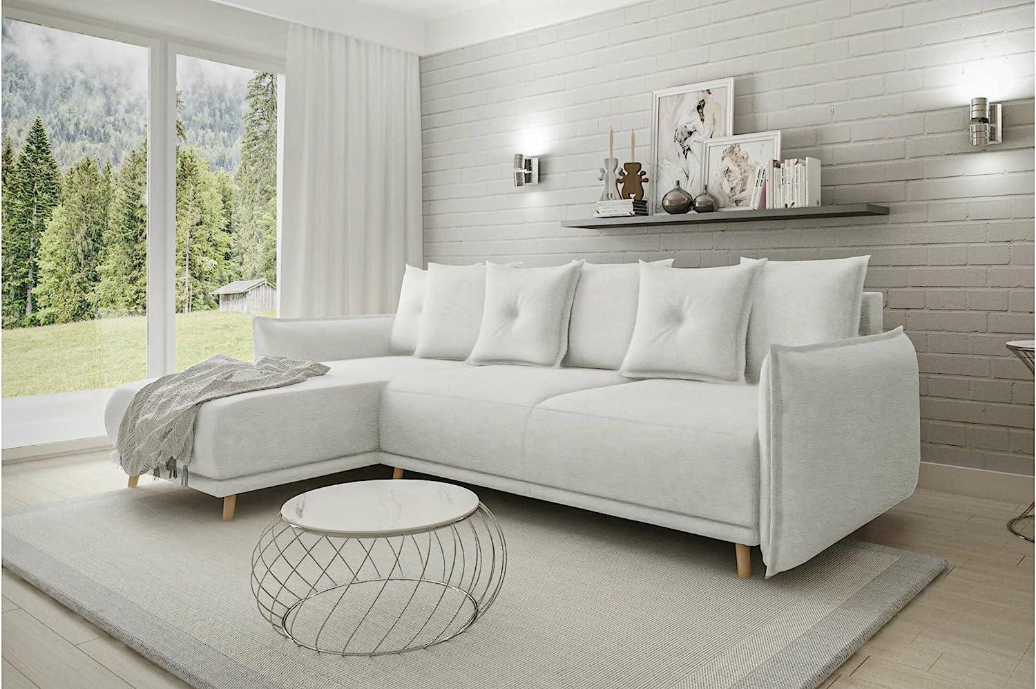 Stylefy Mauri Ecksofa Kunstleder CAYENNE Weiß Links Bild 1