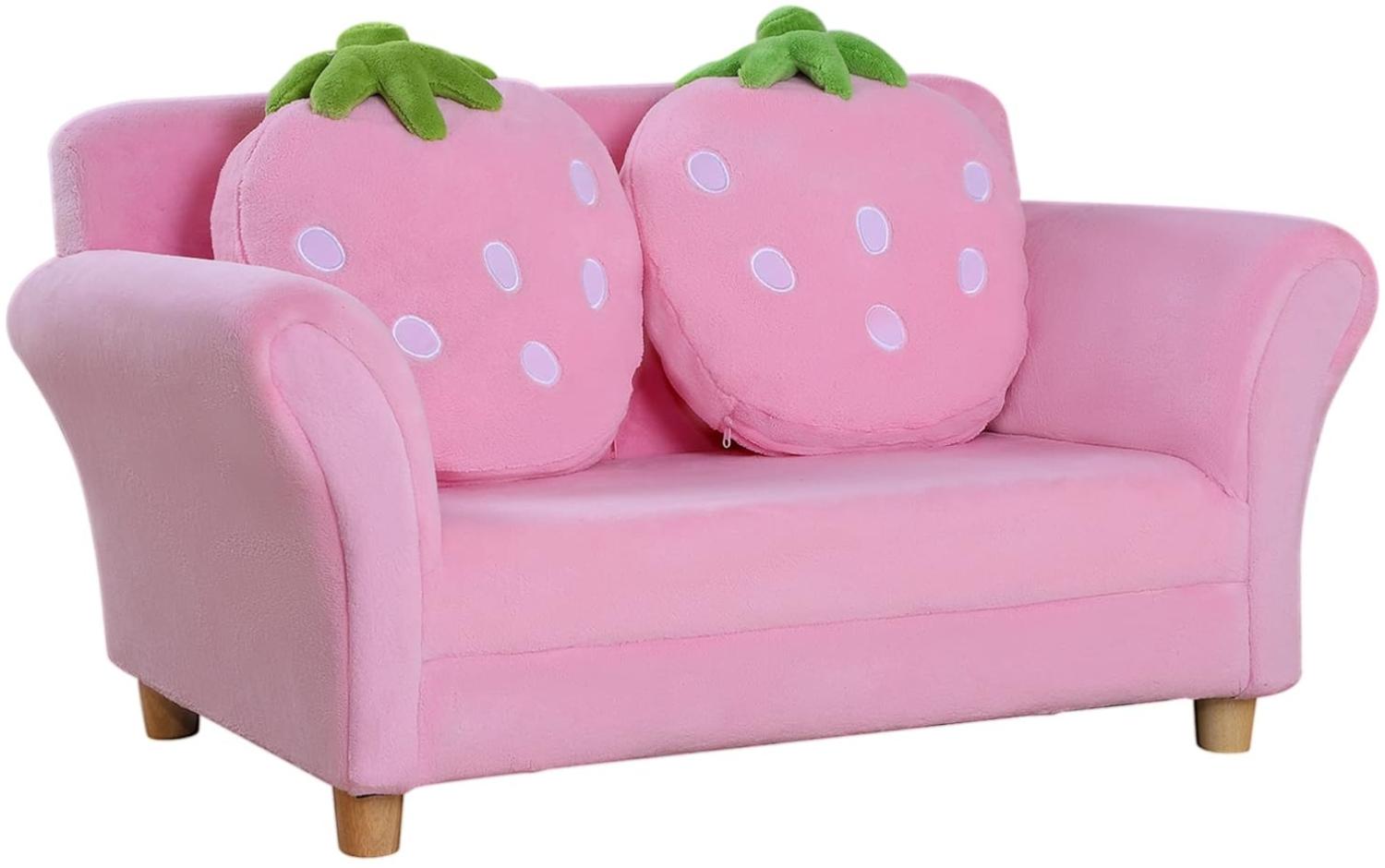 HOMCOM Sofa Kinder Erdbeersofa Bild 1