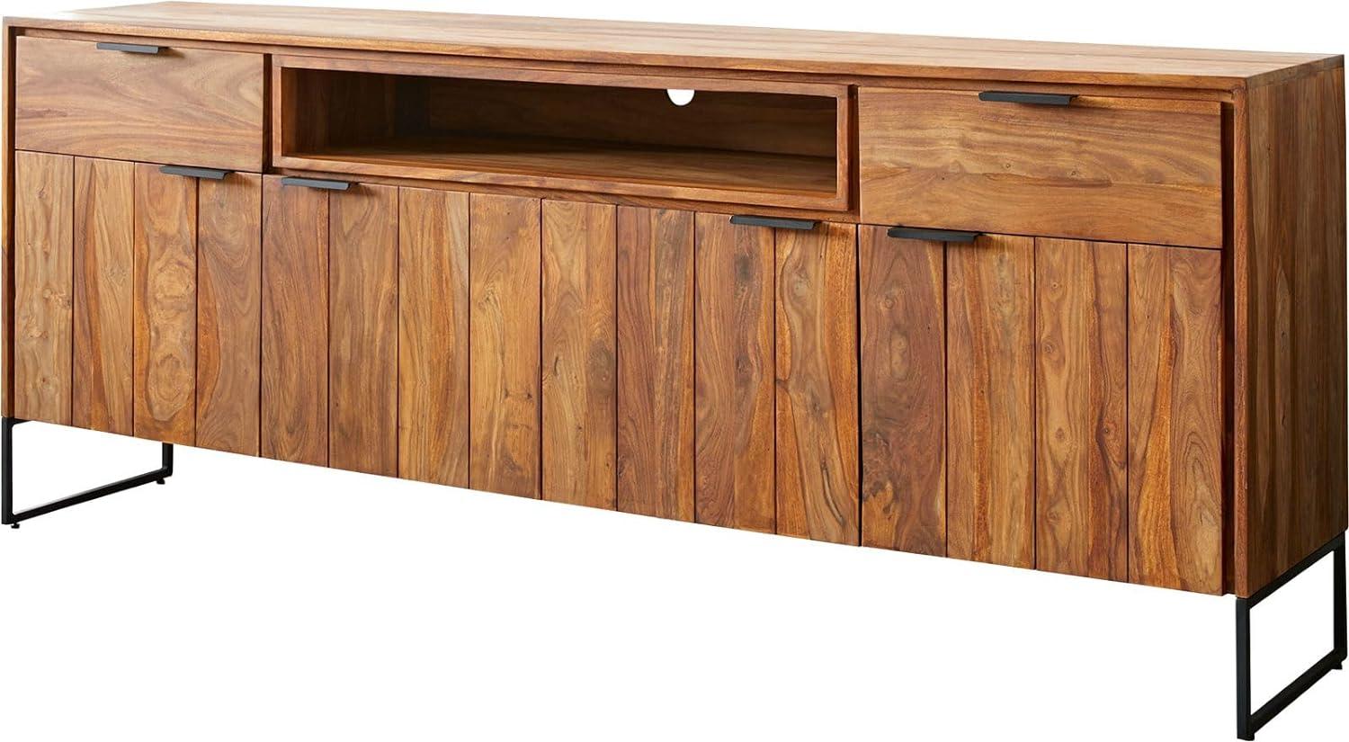 Sideboard Nook 200 cm Sheesham Natur 4 Türen 2 Schübe Bild 1