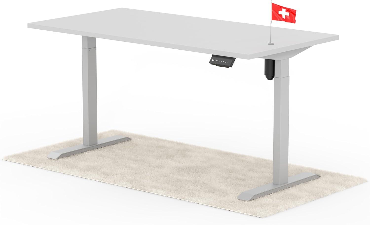 Schreibtisch ECO 160 x 80 cm - Gestell Grau, Platte Grau Bild 1