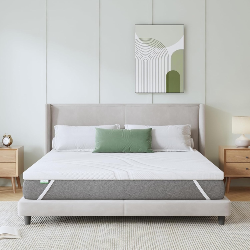 Novilla Matratzen Topper 180x200 5cm Höhe Gel Topper Memory Foam MatratzenTopper für Boxspringbett Wohnwagen Schlafsofa Matratzenauflage Bezug Waschbar Oeko-TEx Bild 1