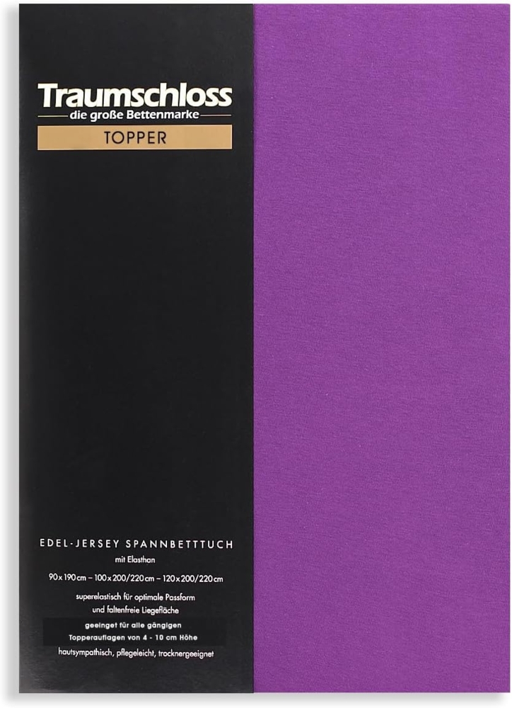 Traumschloss Topper Edel-Jersey Spannbettlaken violett 140-160x200-220 Bild 1