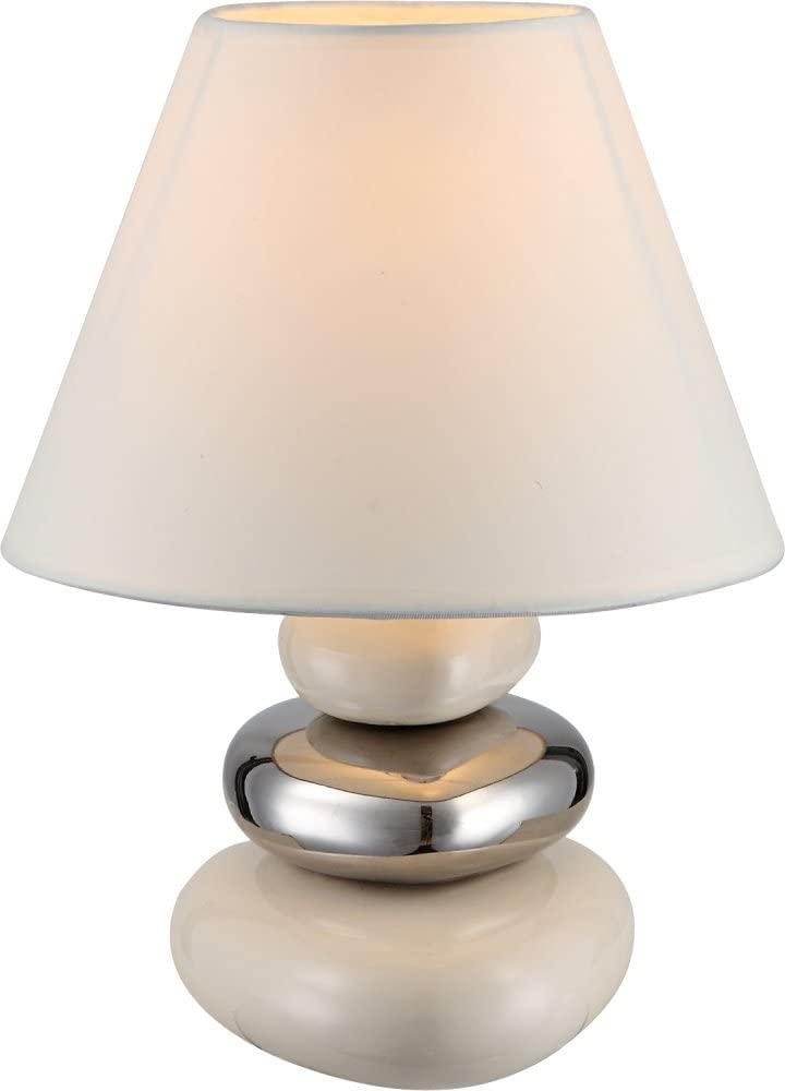 GLOBO Tischlampe Wohnzimmer Schlafzimmer Nachttischlampe Keramik beige 21686 Bild 1