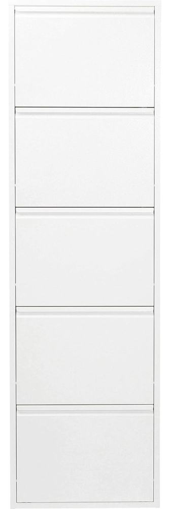 Kare Design Schuhschrank Caruso mit 5 Klappen, Weiß, Schuhablage für bis zu 10 Paar Schuhe,170 x 50 x 14 cm Bild 1