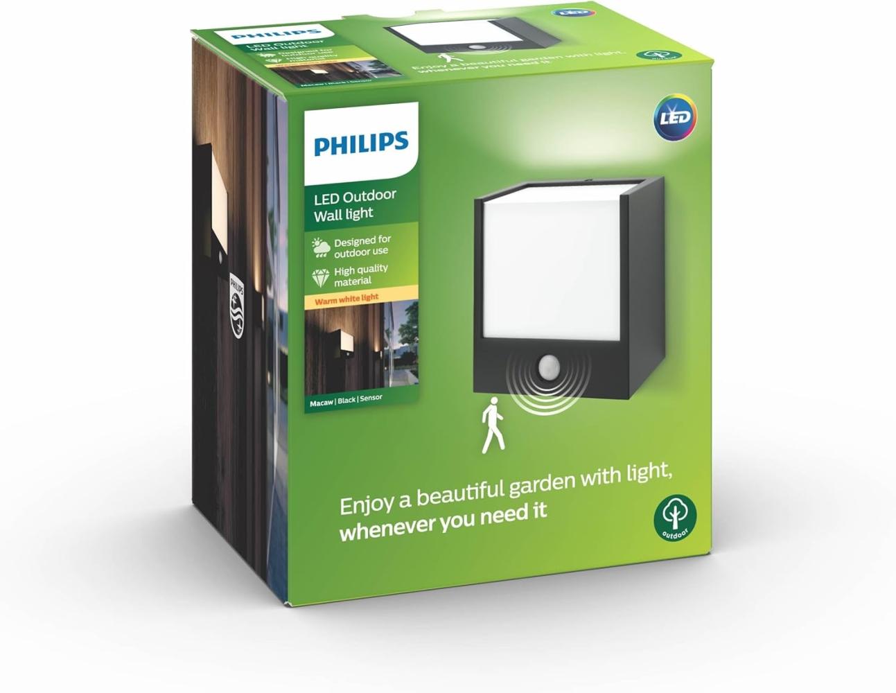 Philips Macaw wall lantern black 1x3. 5W 230V Bild 1