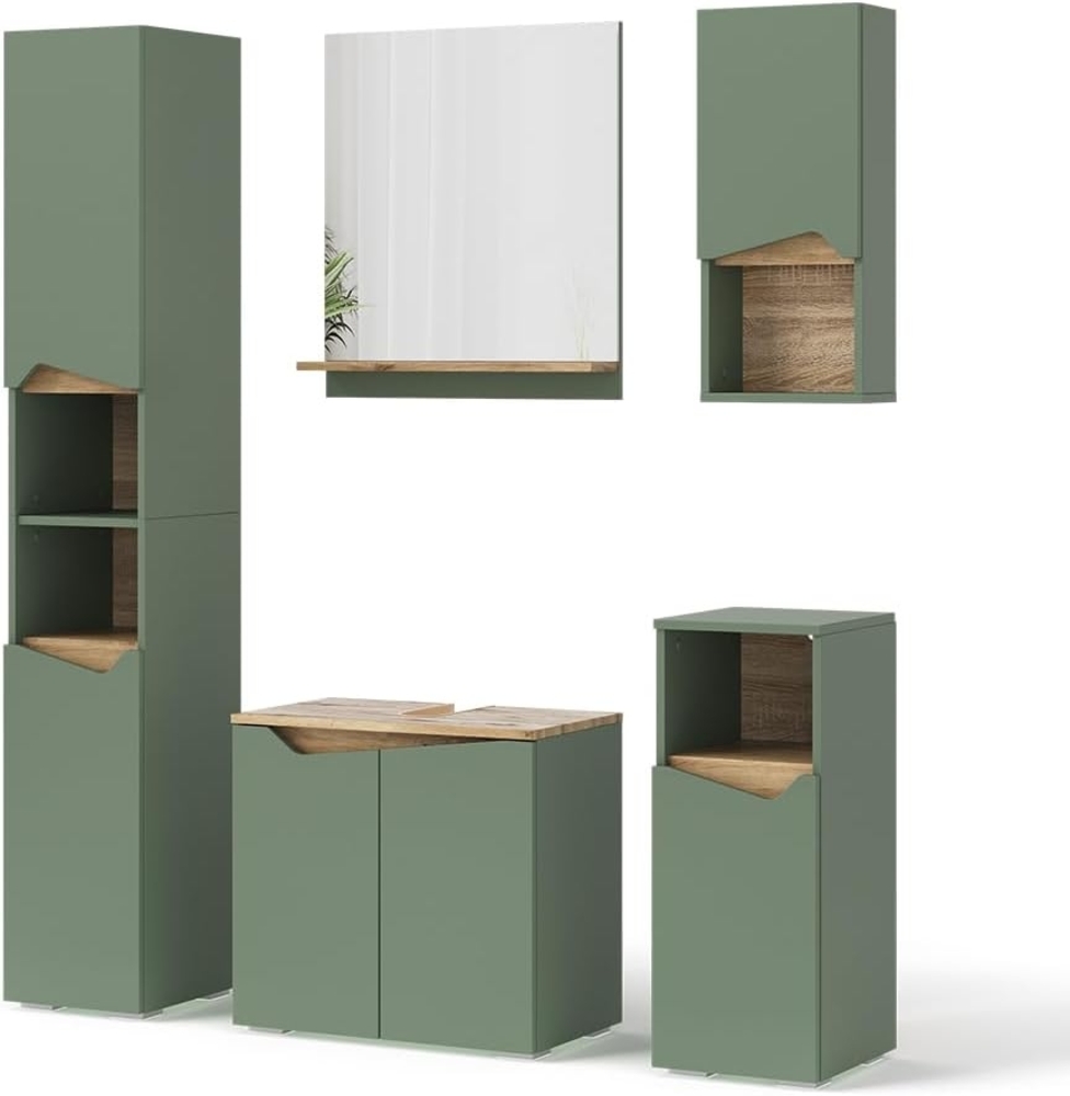 Vicco Badmöbel-Set Marelle, Grün/Artisan, 5 Teile, (5-St, 5er Set) Bild 1