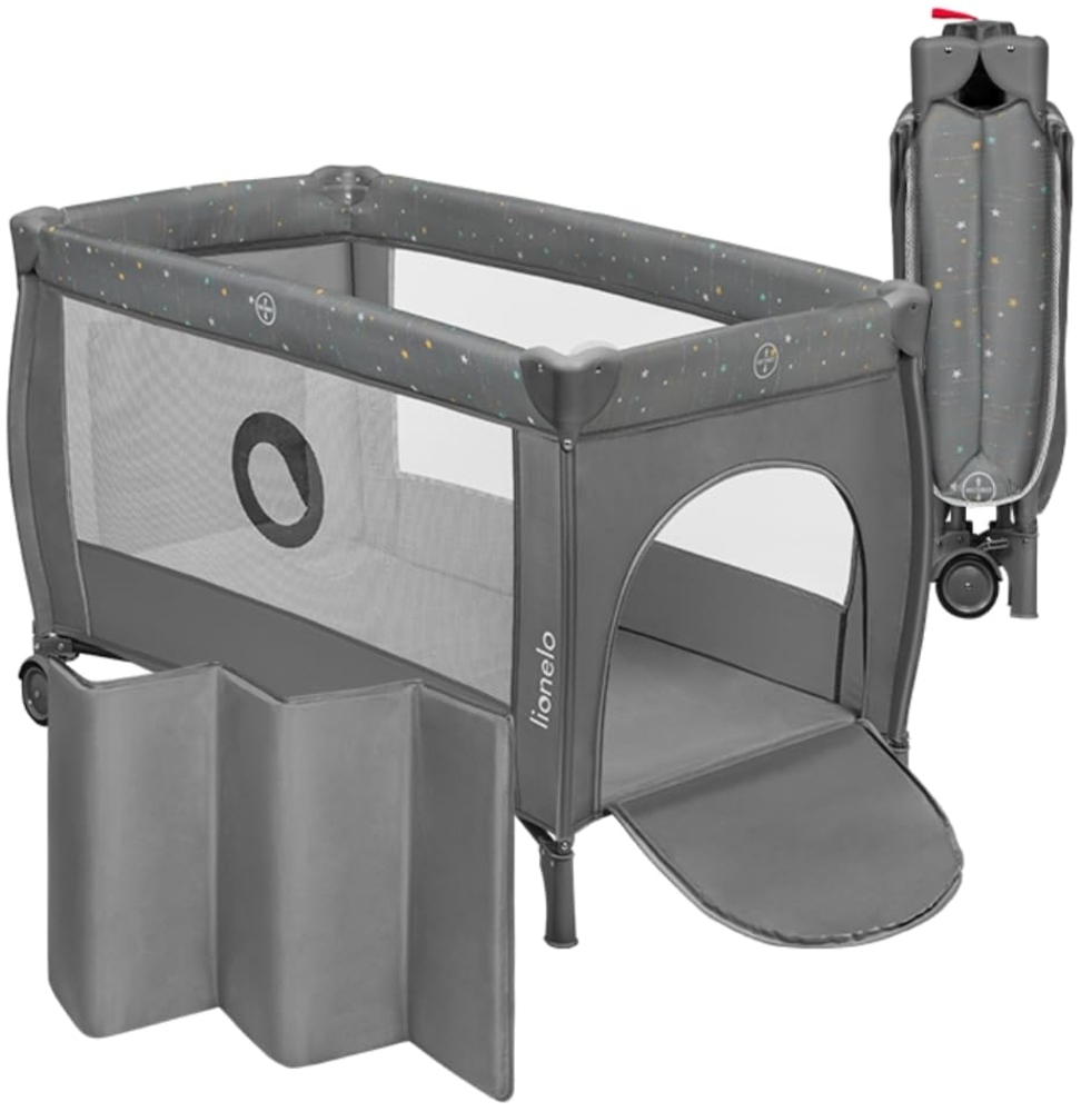 lionelo Baby-Reisebett Stefi Plus, 2in1: Babybett & Laufstall , Kompakte Größe , Luftiges Netz Bild 1